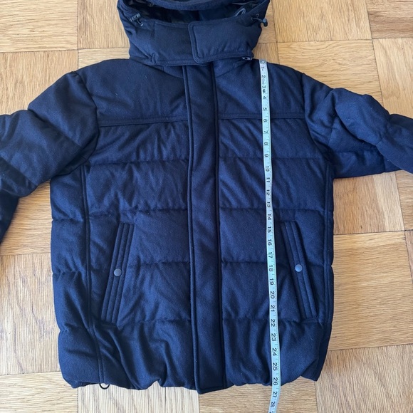 Uniqlo Men’s Large Wool Blend Down Puffer Coat Jacket Dark Navy Blue - Picture 10 of 10